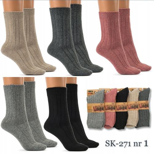 5x SKARPETY damskie NATURALNE WEŁNIANE CIEPŁE GRUBE skarpetki na Arena.pl