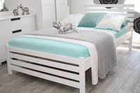 Łóżko drewniane BRITA 180x200 BIAŁE + stelaż sypialnia producent