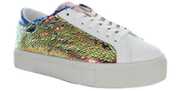 D.A.T.E. Sneakersy damskie - Vertigo Paillettes Coral - rozmiar 38 - Cekiny
