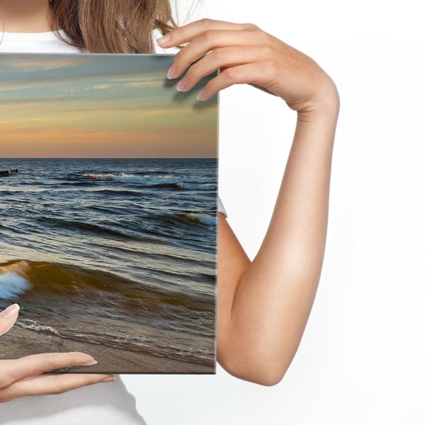 Obraz Panoramiczny MORZE Bałtyckie Plaża Zachód Słońca 145cm x 45cm zdjęcie 3