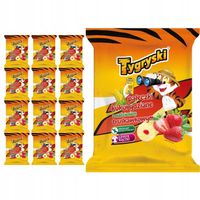 Tygryski pałki kukurydziane z nadzieniem truskawkowym 60g x 12 sztuk