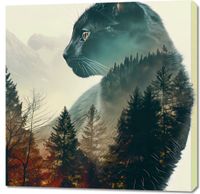 Obraz 90x90cm Koci Duch Lasu