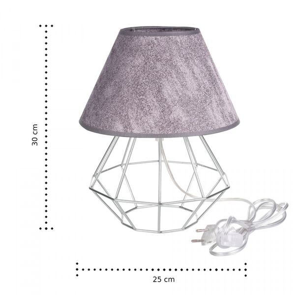 Lampka nocna 1xE27 PATI SILVER/GREY zdjęcie 4