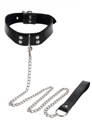 obróżka ze smyczą elegant collar and chain leash black taboom na Arena.pl