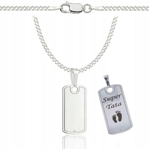 SREBRNY PEŁNY ŁAŃCUSZEK MĘSKI PANCERKA NIEŚMIERTELNIK PR. 925 GRAWER GRATIS na Arena.pl