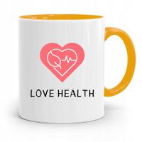 Kubek Żółty Dla Doktora Lekarz Love Health Z Nadrukiem Ze Zdjęciem