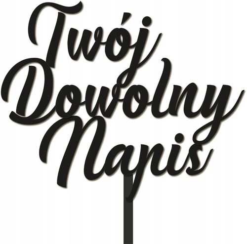 CZARNY TOPPER NA TORT DOWOLNY NAPIS URODZINY 30 40 18 dowolny tekst IMIĘ na Arena.pl