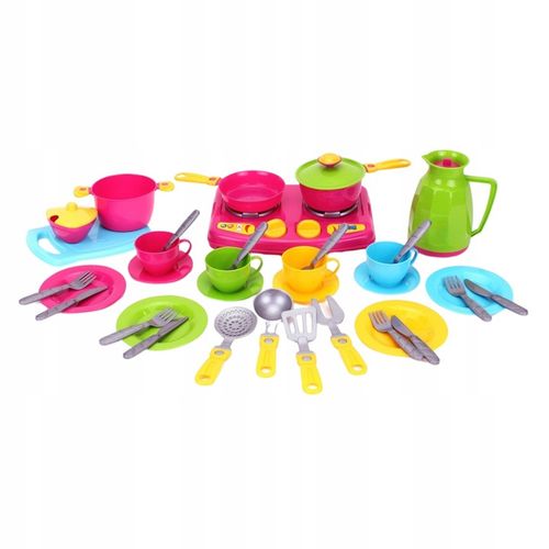 Zestaw kuchenny Gotowanie Przybory Kuchenne Garnki Patelnia Talerze 3589 na Arena.pl