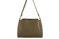 Torebka kuferek na szerokim pasku - Beżowa