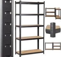 Regał magazynowy metalowy CZARNY 5x175 kg 3w1 180x90x40 DOOC