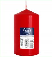 Świeca walec BISPOL Aura 30H 10CM SW60/100 CZERWONA