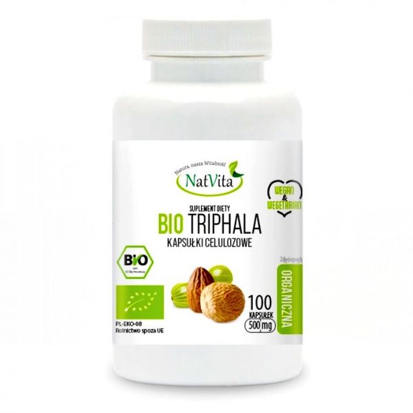 Triphala Bio 100 kaps 500mg NatVita zdjęcie 1