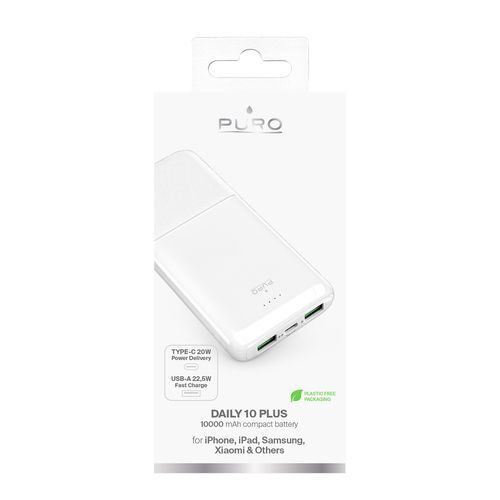 Powerbank 10000mAh USBA USB-C 22.5W - biały na Arena.pl