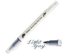 DWUSTRONNY PISAK PĘDZELKOWY DO KALIGRAFII LIGHT GREY PENTEL
