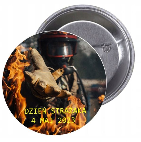 Przypinki buttony DZIEŃ STRAŻAKA z grafiką zdjęcie 1