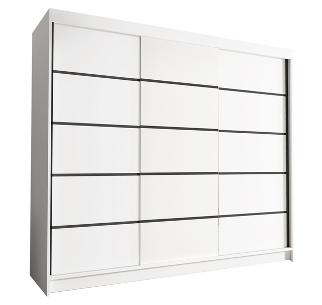 Szafa przesuwna DAVOS VII 250cm - garderoba- BIAŁY zdjęcie 1