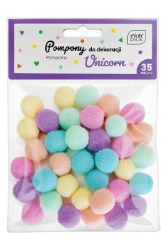 POMPONY DO DEKORACJI 35SZT UNICORN INTERDRUK zdjęcie 1
