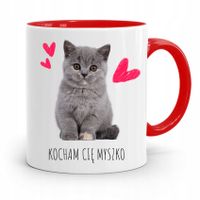 Kubek Czerwony Dla Chłopaka Kocham Cie Myszko Z Nadrukiem Ze Zdjęciem