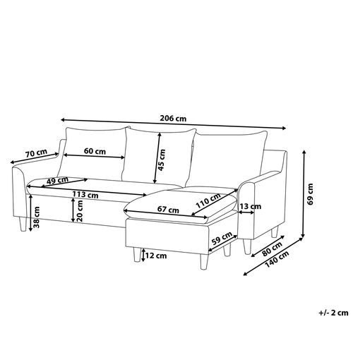 Narożnik obustronny beżowy ELVENES na Arena.pl