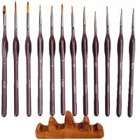 Pędzle artystyczne precyzyjne malarskie do szczegółów 12 szt.+ podstawka