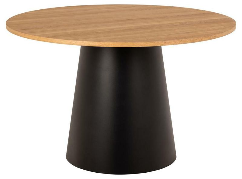 Stół okrągły Soli 120cm dąb/czarny zdjęcie 1