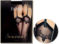 Ekskluzywne pończochy do paska matowe Fiore Black 3