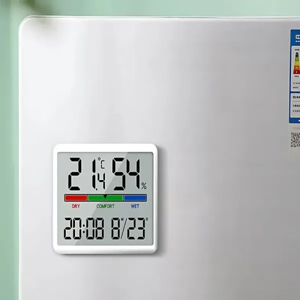 Stacja pogody termometr higrometr lcd zegar data wilgotność zdjęcie 5