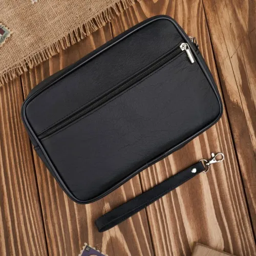 saszetka męska skórzana do ręki klasyczna czarna pojemna abruzzo abr-08 na Arena.pl