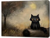 Obraz 90x70cm Czarny Kot