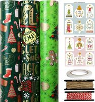 Papier prezentowy świąteczny do pakowania prezentów 3 rolki 43 cm x 3 m