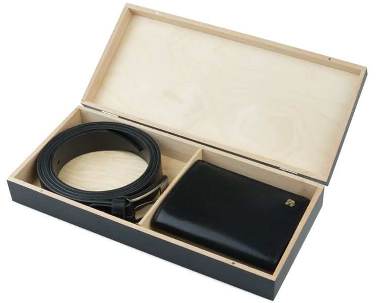 Zestaw prezentowy męski: portfel pasek szkatułka 100 zdjęcie 1