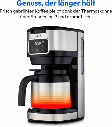 Ekspres przelewowy MEDION 1.25L 900W,Reg.aromatu,do 10 filiżanek,TERMOS na Arena.pl
