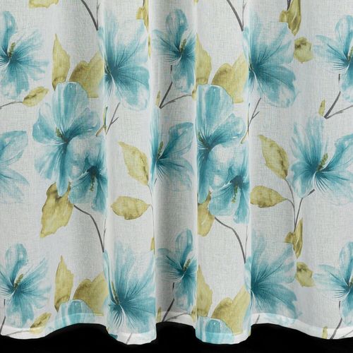 Firana gotowa na taśmie SOFIA 140x270 biała niebieska w kwiaty na Arena.pl