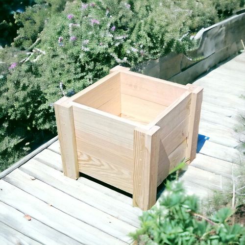 DONICA DREWNIANA OGRODOWA ZEWNĘTRZNA 35x35cm SOLIDNA SKRZYNKA NA ROŚLINY na Arena.pl