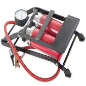 Pompka samochodowa nożna tuv 2 cylindery z manometrem i końcówki