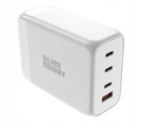 Ładowarka GaN 200W USB-C PD + USB 3.0 QC W SMA156 SILVER MONKEY
