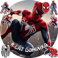 OPŁATEK NA TORT 30CM - SPIDERMAN SPIDEY PAJĄK + IMIĘ + GRATIS! 24CM 26CM