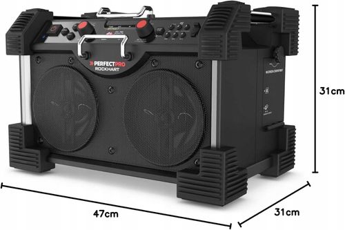 Radio Budowlane PerfecPro ROCKHART RH4 DAB+ i FM, Bluetooth Czarny na Arena.pl