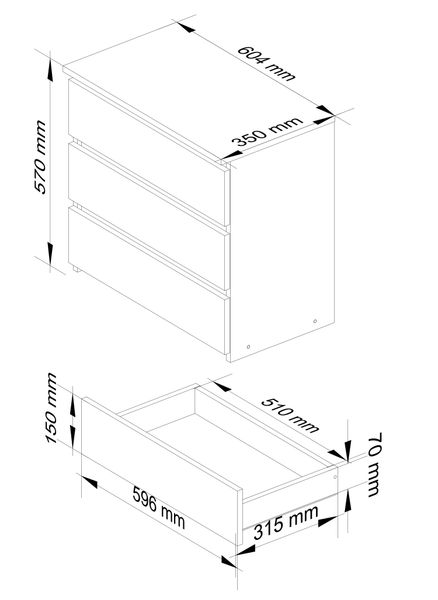 SZAFKA NOCNA CL3 60 cm WENGE zdjęcie 3