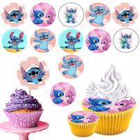 OPŁATEK na BABECZKI MUFFINKI zestaw na urodziny 12szt. - STICH STICZ BAJKA