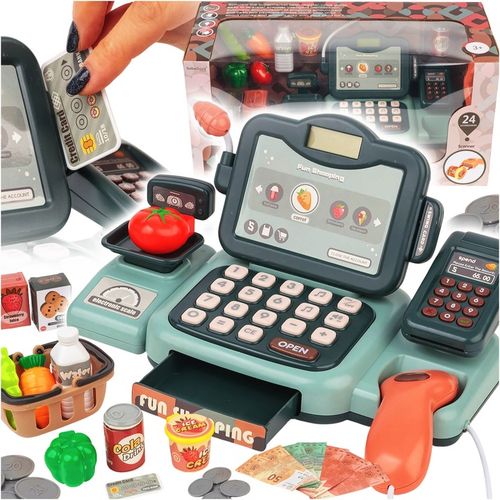 KASA SKLEPOWA DLA DZIECI DUŻY ZESTAW INTERAKTYWNA WYŚWIETLACZ LCD DŹWIĘK na Arena.pl