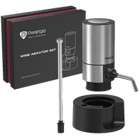prestigio aerator do wina, zestaw, srebrny