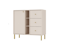 Nowoczesna Komoda 1 Drzwi 3 Szuflady TORO Beż 100 cm LP 3 kolory