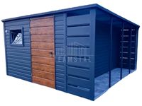 Domek Ogrodowy - Schowek 3x4 - wiata 1x4 -drzwi - okno - rynny - TS623