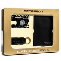 Portfel męski skórzany Peterson ze skóry z ochroną RFID STOP na