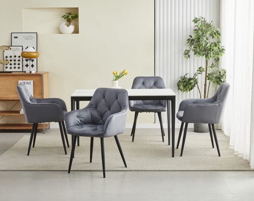 Krzesło JORK - ciemny szary aksamit / nogi czarne x 2 na Arena.pl