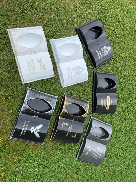 KSIĘGA na grób Podkład do stroików sztucznych Czarna ze srebrnym z doniczką zdjęcie 12