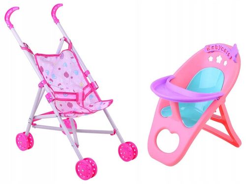 Zestaw lalka interaktywna wózek krzesełko ZA4286 na Arena.pl