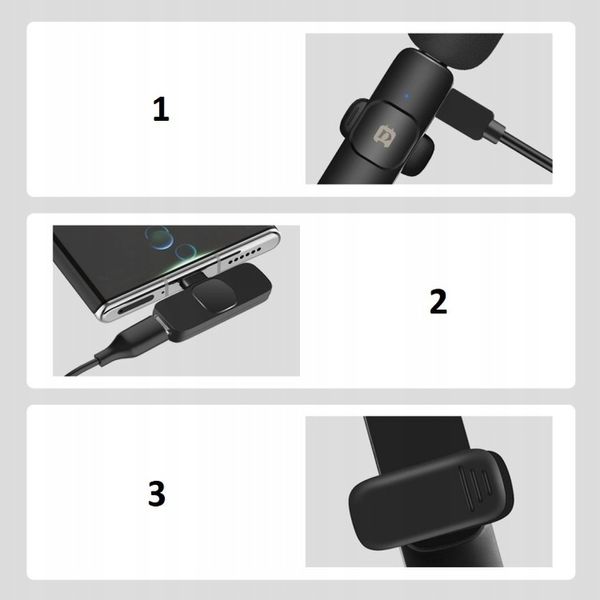 BEZPRZEWODOWY MIKROFON KRAWATOWY PULUZ USB-C zdjęcie 5
