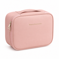 kosmetyczka rozkładana elegancka kuferek etui z ekoskóry róż ks146r